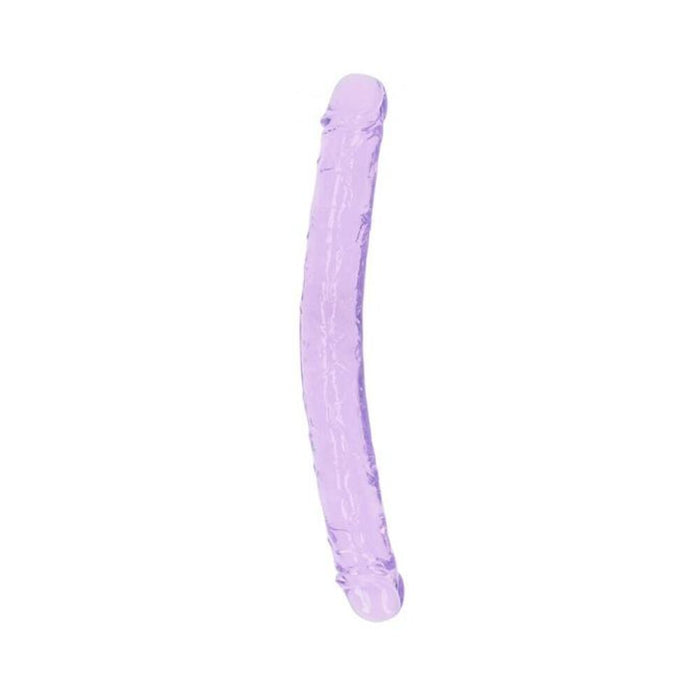 Realrock Crystal Clear Double Dong 13 In. Dual-ended Dildo Purple