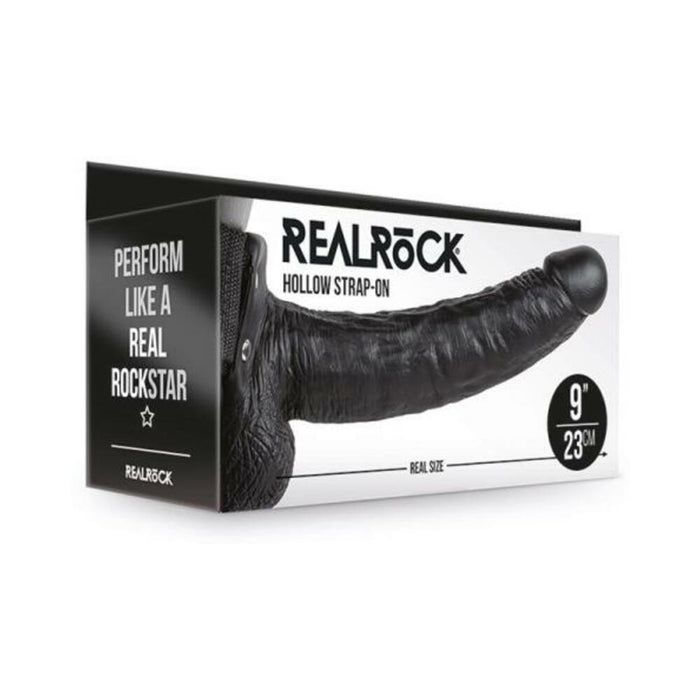 Realrock Hollow Strap-on With Balls 9 In. Chocolate