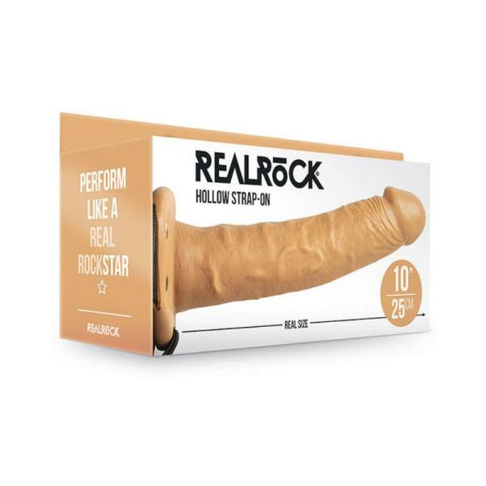 Realrock Hollow Strap-on Without Balls 10 In. Caramel