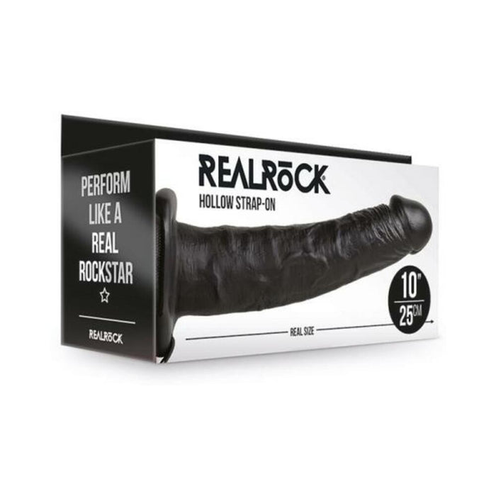 Realrock Hollow Strap-on Without Balls 10 In. Chocolate