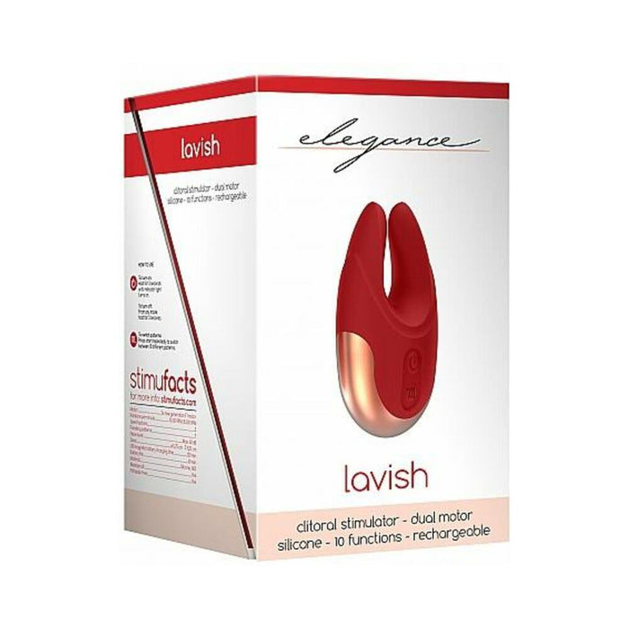 Elegance Lavish Silicone Clitoral Stimulator Red