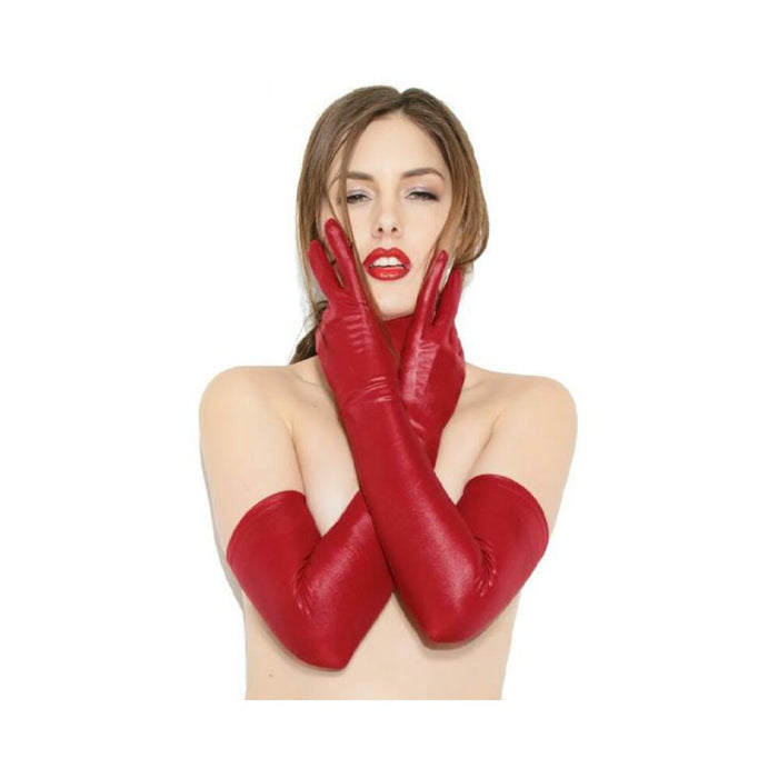 Matte Wetlook Gloves Merlot Os