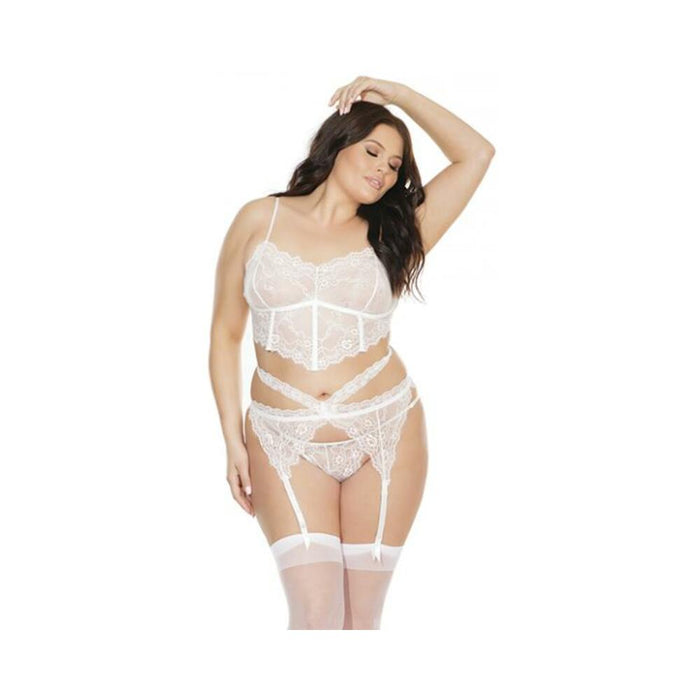 Diva Bra, Garterbelt, And G-string White Os Xl | SexToy.com