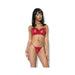 Lace And Matte Wetlook Bra And G-string Merlot L/xl Hanging | SexToy.com