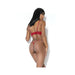 Lace And Matte Wetlook Bra And G-string Merlot L/xl Hanging | SexToy.com
