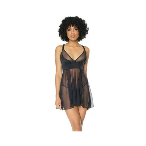 Babydoll & G-string Black Os Hanging | SexToy.com