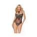 Black Label Crotchless Teddy Black/rose Gold Xl | SexToy.com