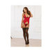 Dreamgirl Scalloped, Stretch, Galloon Lace Bustier With Underwire Open Cups Red Os | SexToy.com