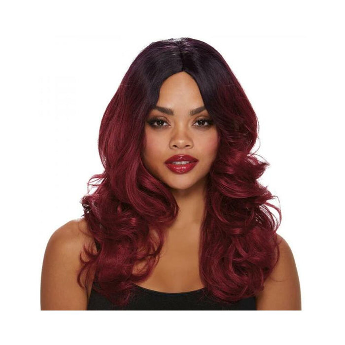 Long Curly Wig Red Ombr