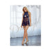 Dreamgirl Stretch Lace And Mesh Babydoll With High-neck Halter Styling Midnight Os | SexToy.com