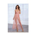 Dreamgirl Stretch Lace Teddy & Sheer Mesh Maxi Skirt With Adjustable Straps & G-string Rose Small Ha | SexToy.com