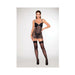 Dreamgirl Fishnet And Faux Leather Garter Slip Black M | SexToy.com