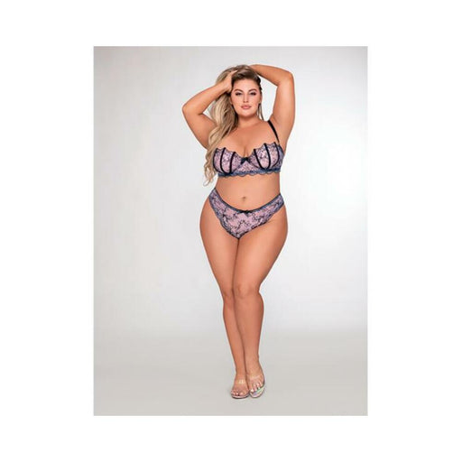 Dreamgirl Shell Bra And Matching G-string Set Lavender 3x | SexToy.com