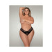 Dreamgirl Mesh Thong With Shadow Stripe Elastic Front Detail Black 2x | SexToy.com