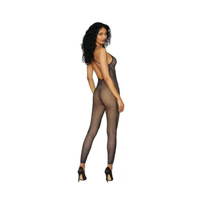 Silver Metallic Fishnet Catsuit Bodystocking O/s