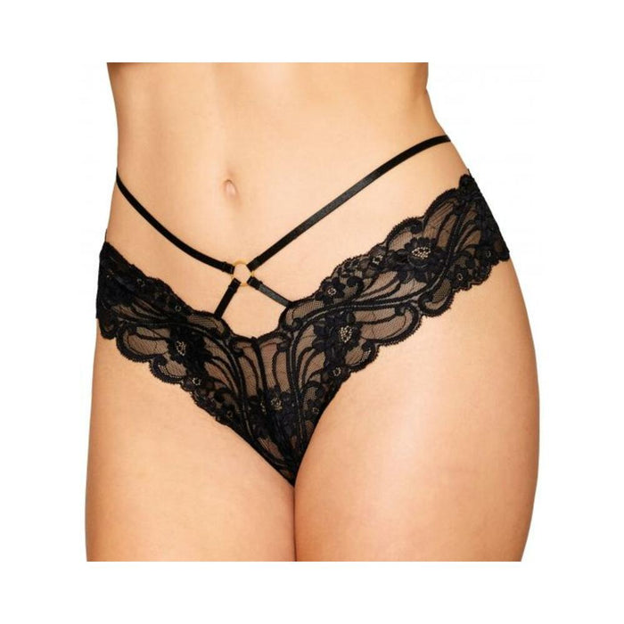 Cheeky Open Crotch Thong W/ Chains L/xl