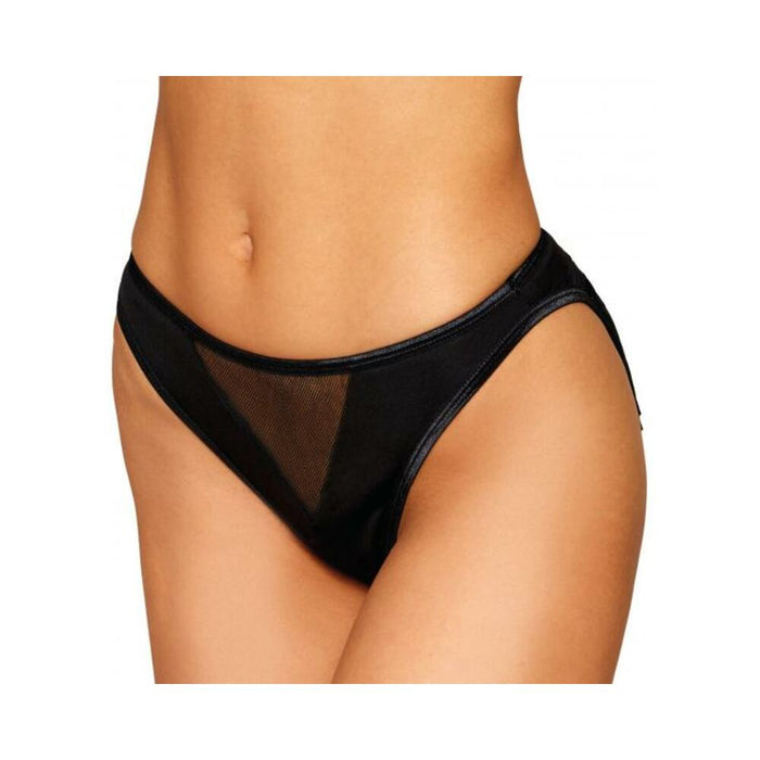 Heart Back Panty W/ Fringe Black Small