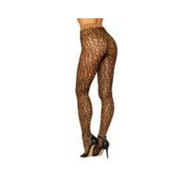 Sheer Leopard Pantyhose O/s