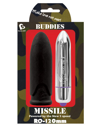 Buddies Missile Bullet With Sleeve Waterproof Black | SexToy.com