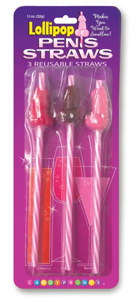 Lollipop Candy Penis Straws 3 Package | SexToy.com