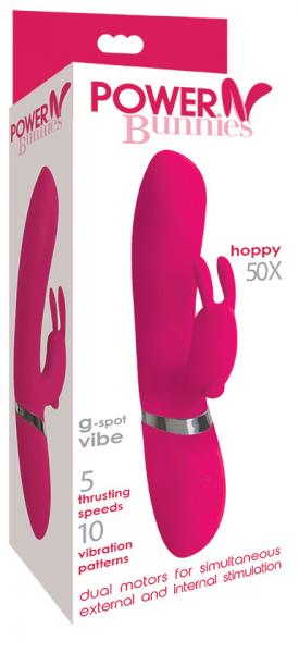 Power Bunnies Hoppy 50X Pink Rabbit Vibrator | SexToy.com