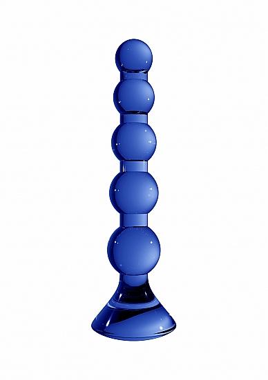 Chrystalino Stretch Blue Glass Anal Beads | SexToy.com