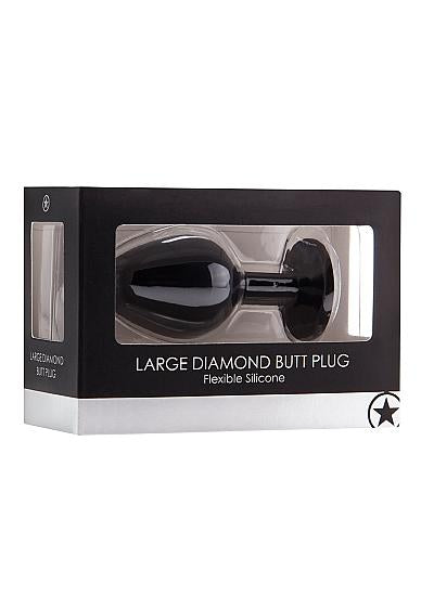 Large Diamond Butt Plug Silicone Black | SexToy.com