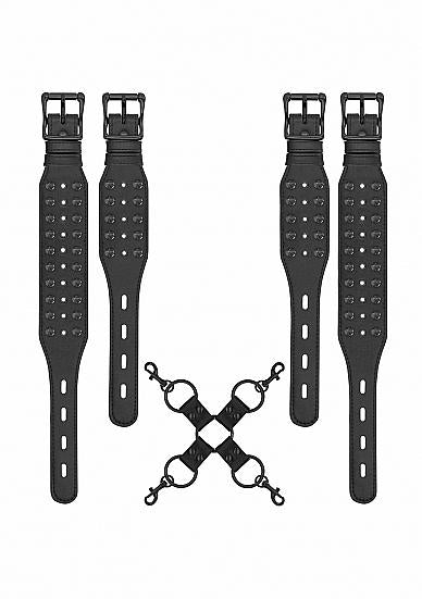 Ouch! Skulls And Bones Hogtie With Spikes Black | SexToy.com