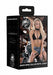 Ouch! Skulls & Bones Biker Spike Collar with Leash Black | SexToy.com