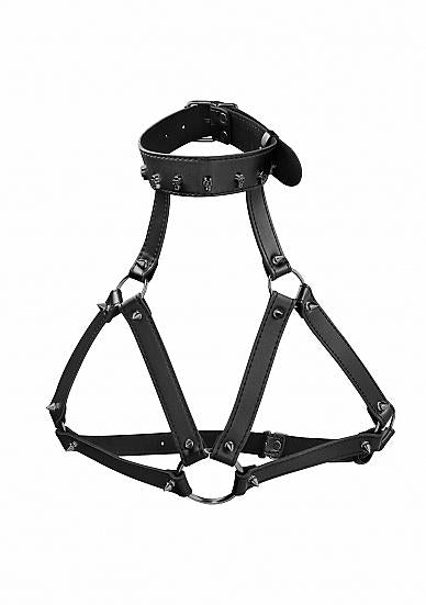 Ouch! Skulls And Bones Harness With Skulls & Spikes Black | SexToy.com