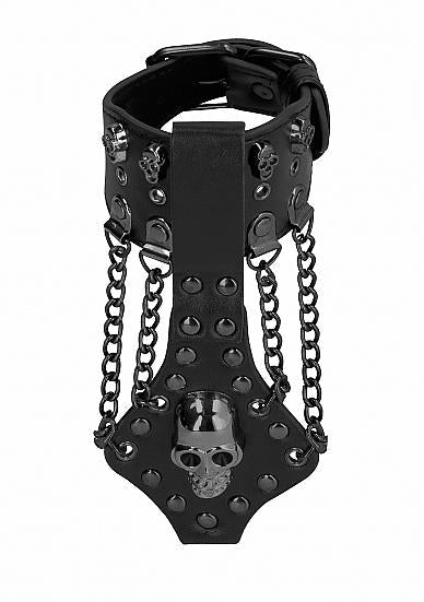 Ouch! Skulls & Bones Bracelet With Skulls And Chains Black | SexToy.com