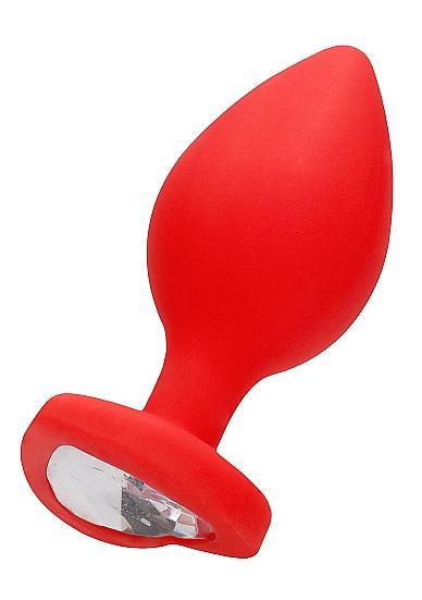 Diamond Heart Butt Plug - Extra Large - Red | SexToy.com