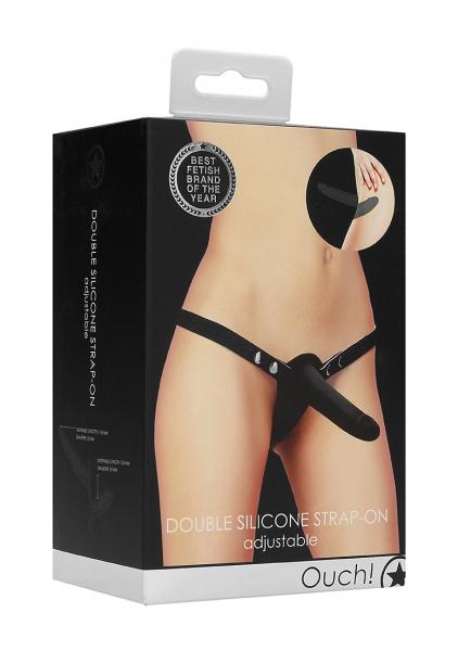 Shots Ouch Double Silicone Strap On  - Black