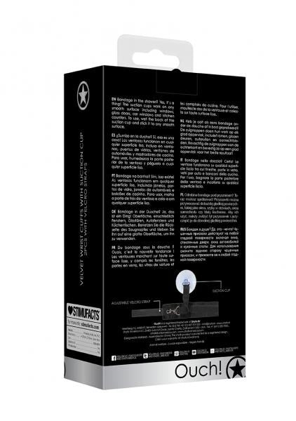 Ouch! Suction Cup Handcuffs Adjustable Black