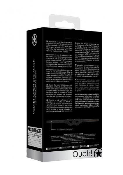 Velvet & Velcro Eye Mask Adjustable Black