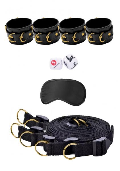 Shots Ouch Limited Edition Gold Bed Bindings Restraint System