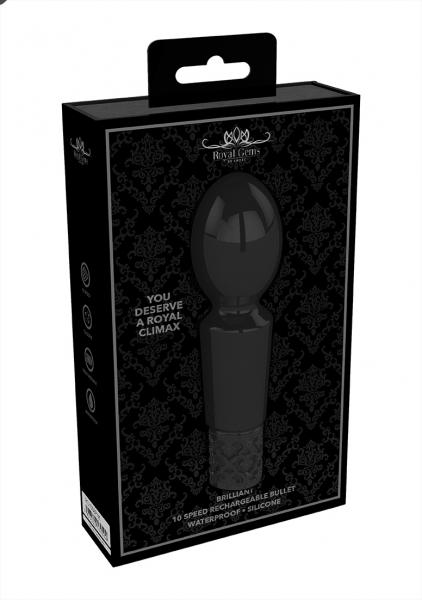 Royal Gems Brilliant Black Rechargeable Silicone Bullet