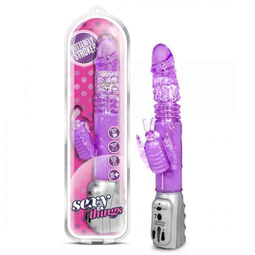 Butterfly Stroker Thrusting Vibrator Purple | SexToy.com