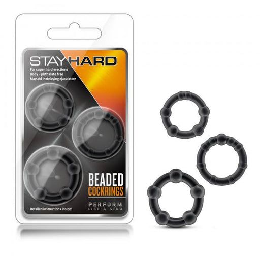 Beaded C Rings 3 Pieces  - Black | SexToy.com