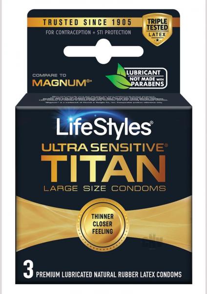 Lifestyles Ultra Sensitive Titan 3pk | SexToy.com