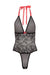 V Plunge Lace & Mesh Teddy Black OS | SexToy.com