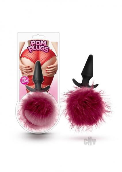 Pom Plugs Fur Pom Pom Burgundy Red | SexToy.com