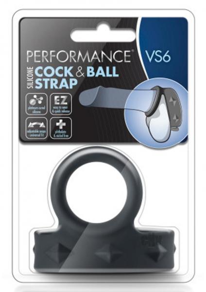 Performance VS6 Silicone Cock & Ball Strap Black