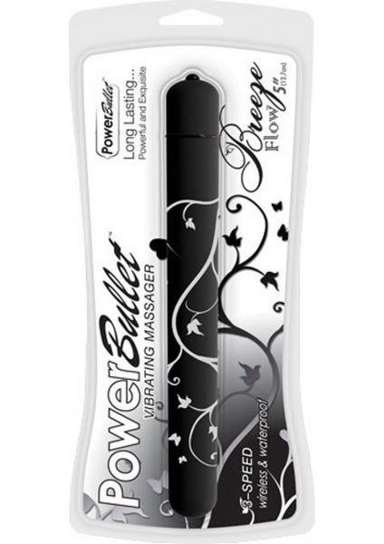 Power Bullet Breeze Flow Black 5 inches Vibrator | SexToy.com