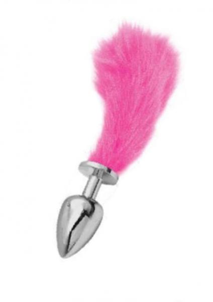 Chloe Small Silver Butt Plug Short Pink Tail | SexToy.com