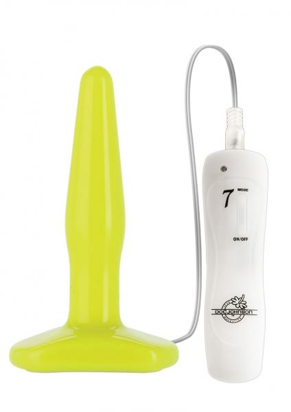 Glo Butt Plug Slim Vibrating Yellow 4 inches | SexToy.com