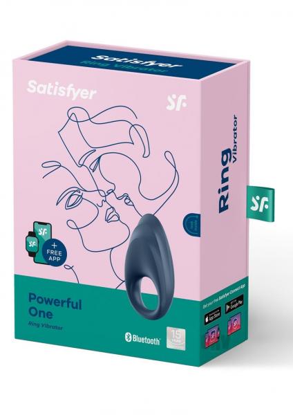 Satisfyer Powerful One Ring W/bluetooth App - Blue | SexToy.com