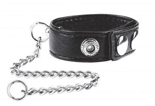 C & B Gear Snap Cock Ring with Leash 12 inches | SexToy.com