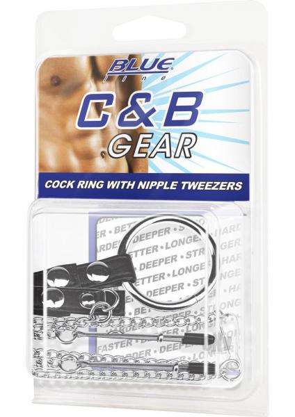 C & B Gear Cock Ring with Nipple Clamps Tweezers | SexToy.com