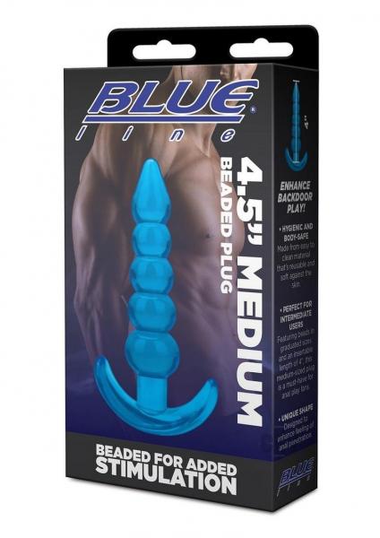 Blue Line Medium Beaded Plug 4.5 Blu
